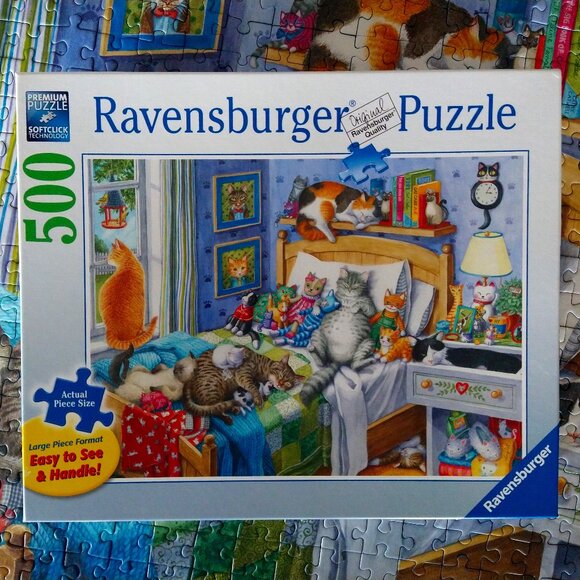Ravensburger 500 Piece Puzzle "Cat Naps" Large Piece Format - Picture 1 of 6